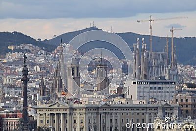 Barcellona Summer Skyline Stock Photo