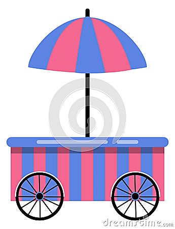 Summer snack cart. Sweet ice cream stand Vector Illustration