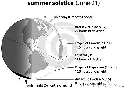 Summer Solstice June Vector Illustration