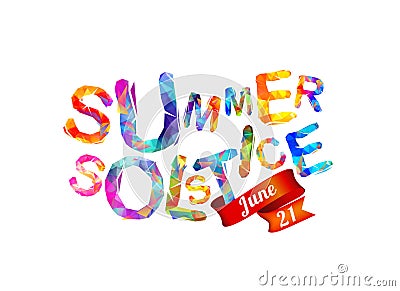 Summer solstice. June 21. Vector Illustration