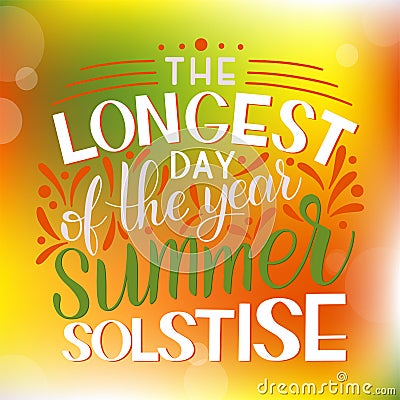 Summer solstice lettering Vector Illustration