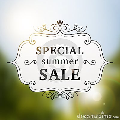 Summer special sale retro poster Vector Illustration