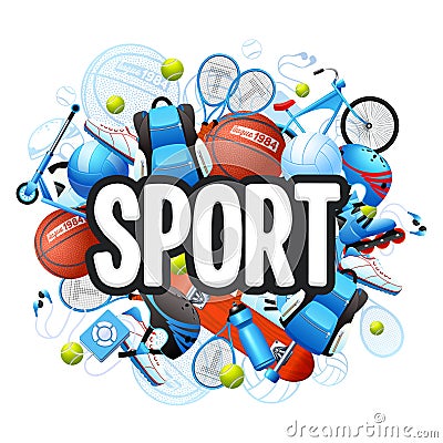 Summer Sports Concept Vector Illustration