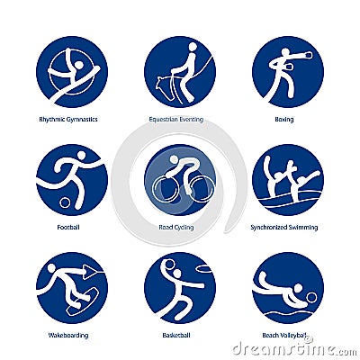 Summer Sports pictograms Vector Illustration