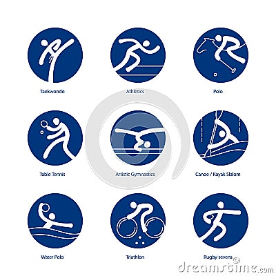 Summer Sports pictograms Vector Illustration