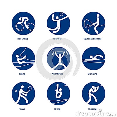 Summer Sports pictograms Vector Illustration