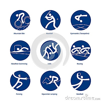 Summer Sports pictograms Vector Illustration