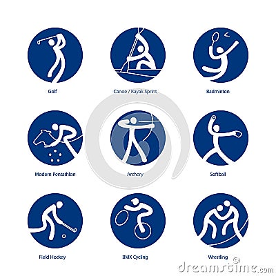 Summer Sports pictograms Vector Illustration