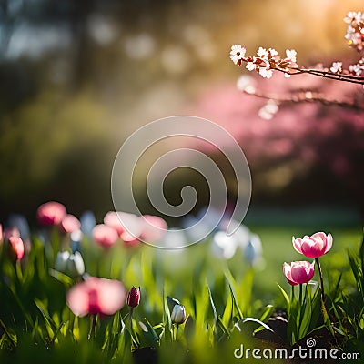 Summer or spring flowered background Stock Photo