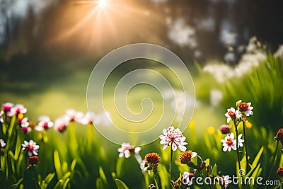 Summer or spring flowered background Stock Photo