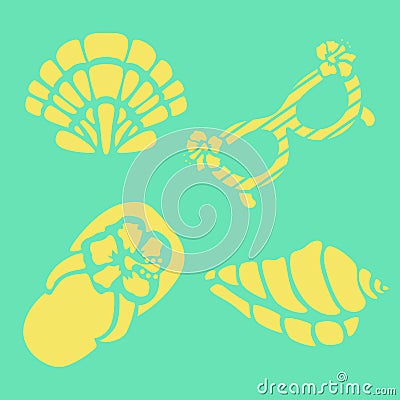 Summer stencils ART Stock Photo