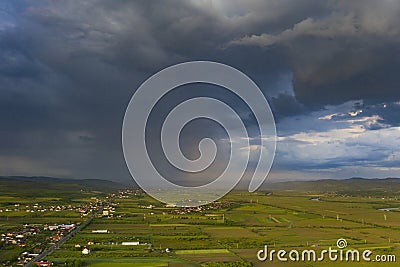 Summer storm over the fields Stock Photo