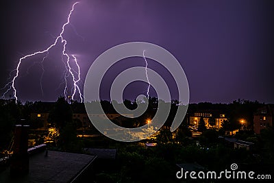 Summer storms over the city Stock Photo