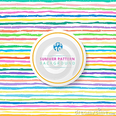Summer striped pattern colorful on white background. Vector Illustration