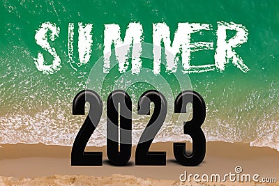 Summer. Summer 2023. Summer concept with the number written on the image. June 21, 2023. Stock Photo