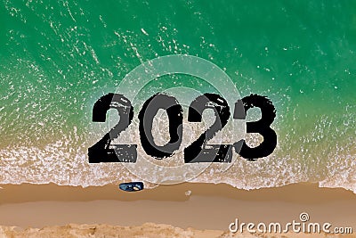 Summer. Summer 2023. Summer concept with the number written on the image. June 21, 2023. Stock Photo