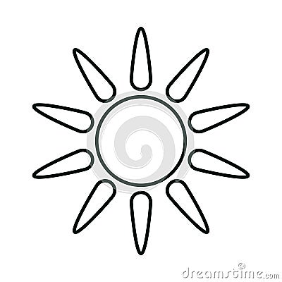Summer sun weather season linear icon style Vector Illustration