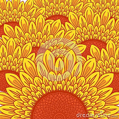 Summer Sunflower background Vector Illustration