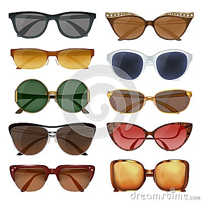 Summer Sunglasses Set Vector Illustration