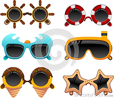 Summer sunglasses set 2 Vector Illustration