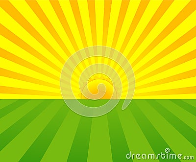 Summer sunrise Vector Illustration