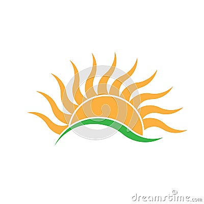 Summer Sunrise Wave Rays Illustration Vector Illustration