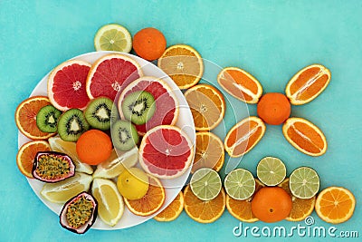 Summer Sunshine Fruit for Immune System Boost Stock Photo