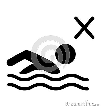 Summer swim water information flat people pictogram icon isolate Vector Illustration