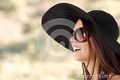 Summer teen girl cheerful Stock Photo