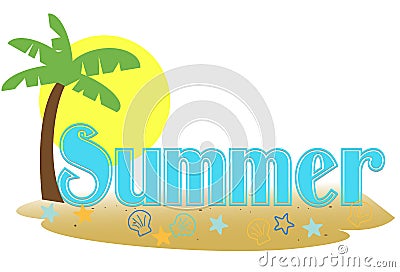 Summer text Vector Illustration