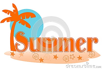 Summer text Vector Illustration