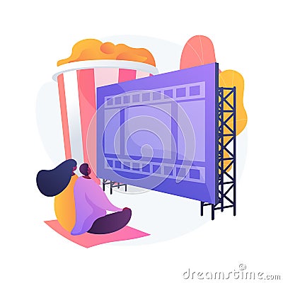 Open air cinema vector concept metaphor Vector Illustration