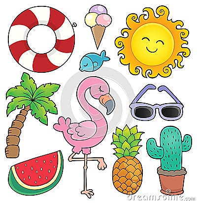 Summer theme collection 1 Vector Illustration