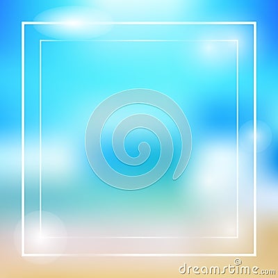 Summer theme colorful frame vector Vector Illustration