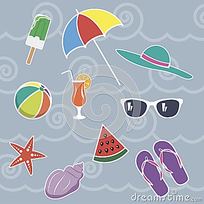 Summer things Vector Illustration