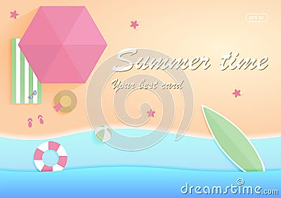 Summer time. The best postcard. A4. Vector Illustration