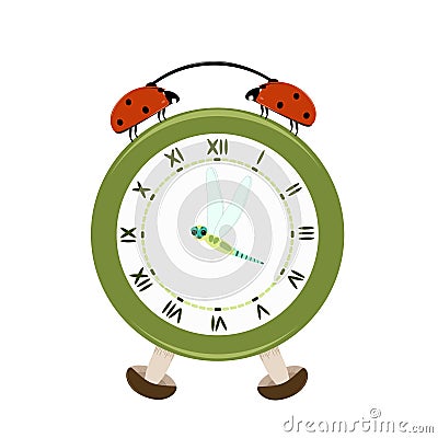 Summer time clock Vector Illustration