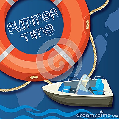Summer time creative design template Vector Illustration