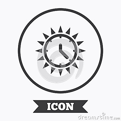 Summer time icon. Sunny day. Daylight saving. Vector Illustration