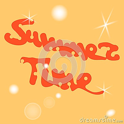 Summer time lettering vector logo illusrtation Vector Illustration