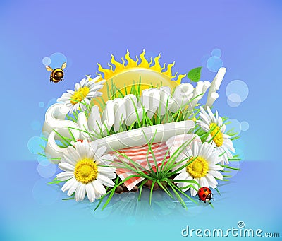 Summer, time for a picnic Vector Illustration