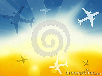 Summer Time Plane Flight Travel Stock Photo