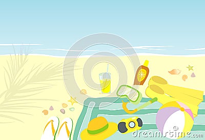 Summer time, ready for swim Vector Illustration