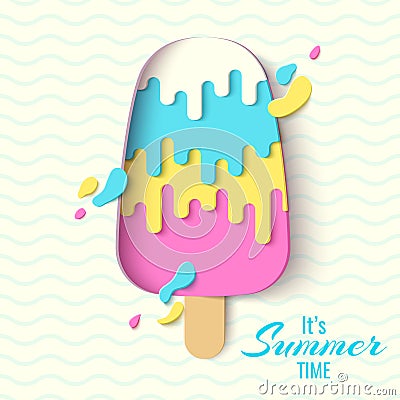 Summer Time template banner Vector Illustration