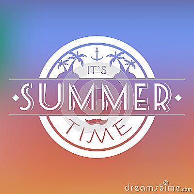 Summer Time Text Card Vector Illustration. Vector Illustration