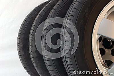 4 summer tires Stock Photo