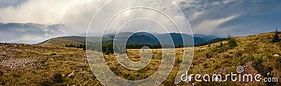 Summer Transalpina road Carpathians, Romania.Panorama Stock Photo