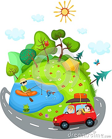 Summer travel Vector Illustration