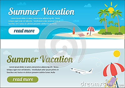 Summer travel banners Vector Illustration