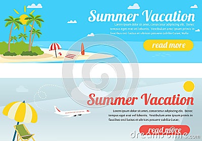 Summer travel banners Vector Illustration
